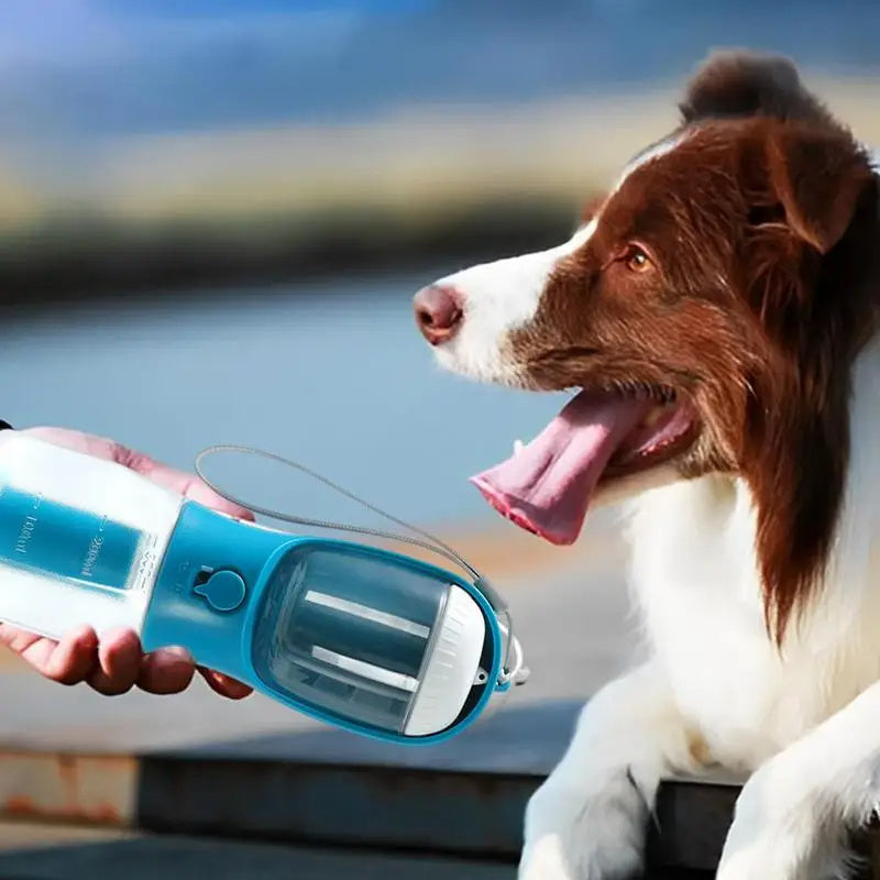 3-in-1 Dog Travel Cup | Water, Food & Waste Bag Dispenser