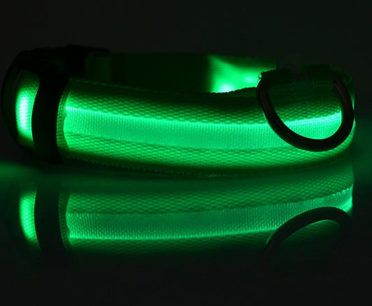 LED Safety Dog Collar for Night Walks  | Adjustable & Rechargeable
